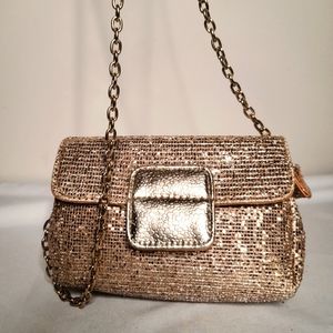 Small Gold Glitter Chain Bag